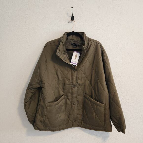 Social Standard by Sanctuary Womens Size XXL Army Green Quilted Twill Jacket NWT - Picture 3 of 4